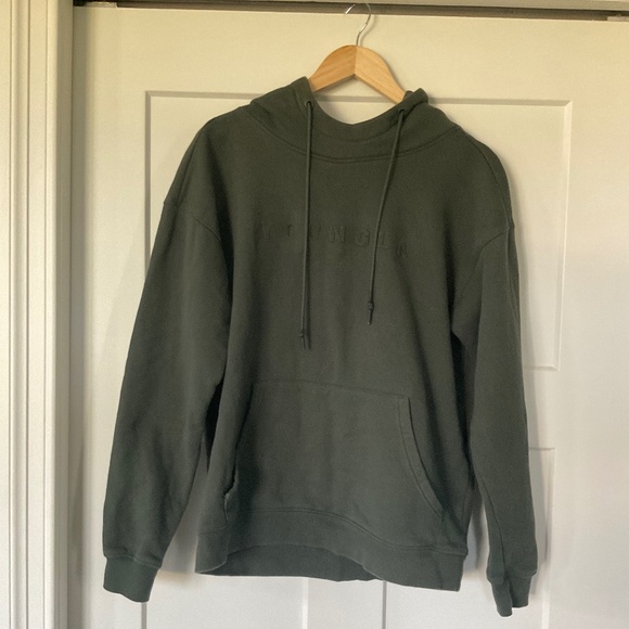 YOUNGLA Army Green Sweatshirt Hoodie Size Medium Unisex - Picture 1 of 9